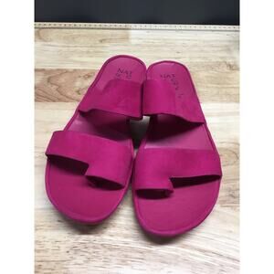 Naturalizer Genn Drift Slide Sandals Women's 8.5M Pink Leather Slip-On Comfort